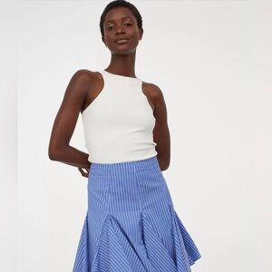 H&M Flared Skirt Blue White Strip Size 6